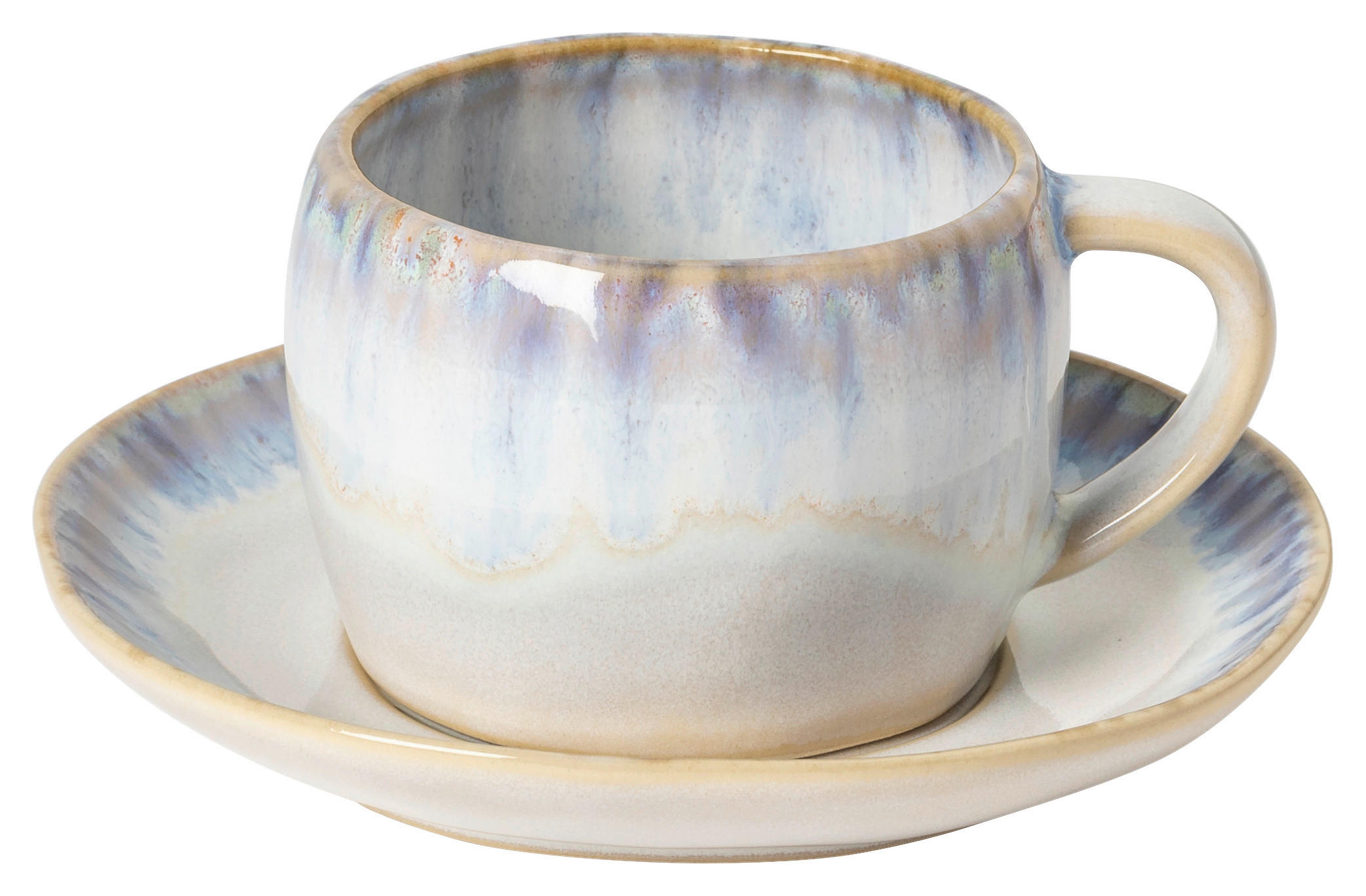 TASSENSET BRISA 12-teilig  - Blau/Weiß Hochglanz, Basics, Keramik - Costa Nova