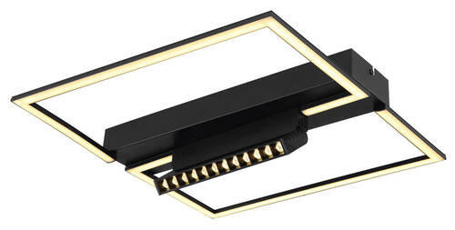 LED-TAKLAMPA 35 W 42/42/11 cm  - opal/svart, Design, metall/plast (42/42/11cm) - Globo