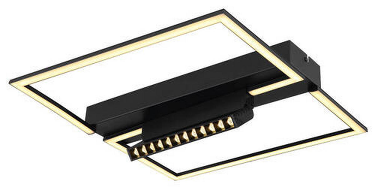 LED-TAKLAMPA 35 W 42/42/11 cm  - opal/svart, Design, metall/plast (42/42/11cm) - Globo