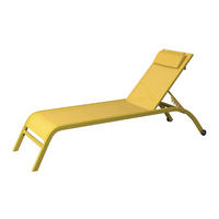 GARTENLIEGE 198/87/62 cm  - Gelb, Design, Textil/Metall (198/87/62cm) - Ambia Garden