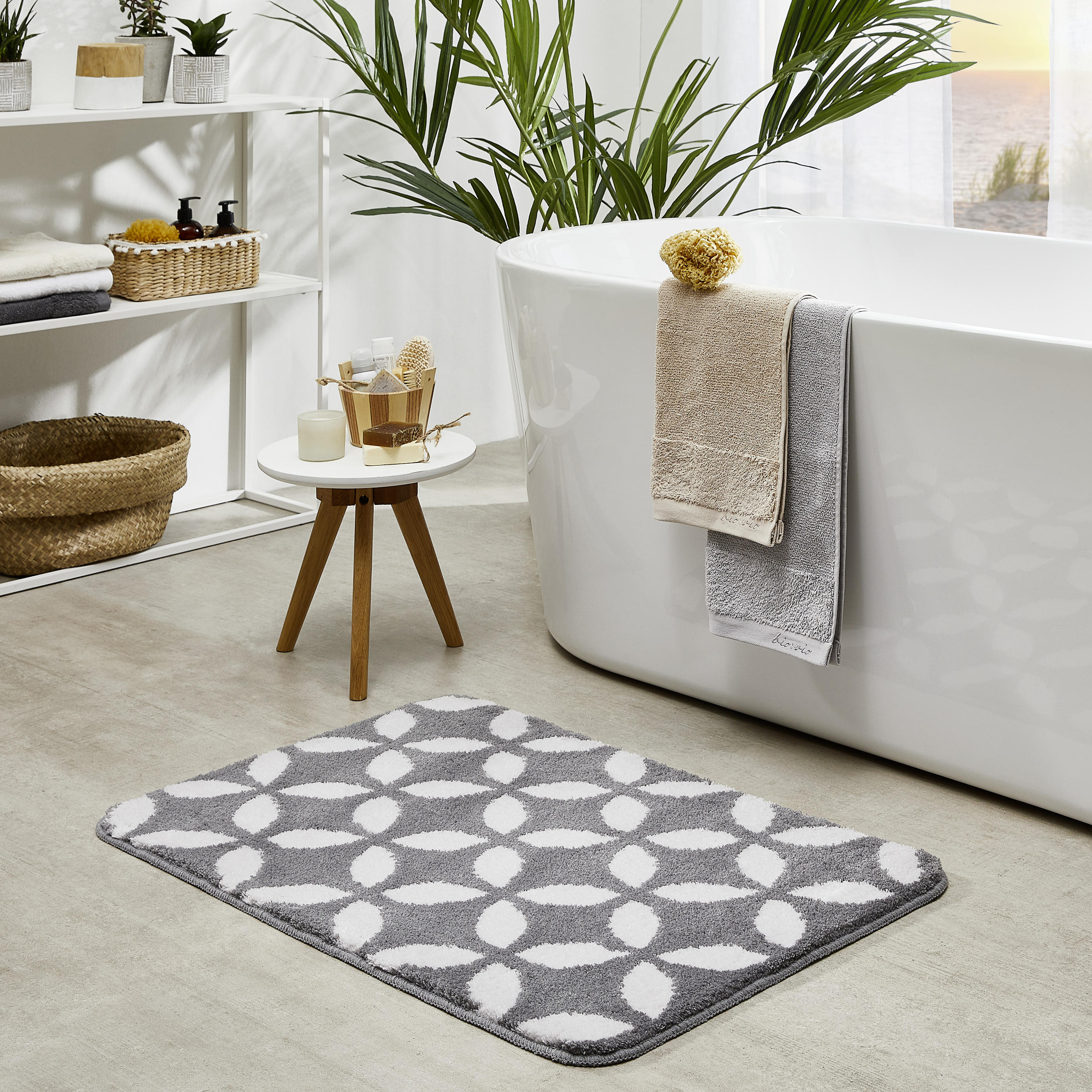 BADTEPPICH Anthrazit 60/90 cm  - Anthrazit, Basics, Kunststoff/Textil (60/90cm) - Kleine Wolke