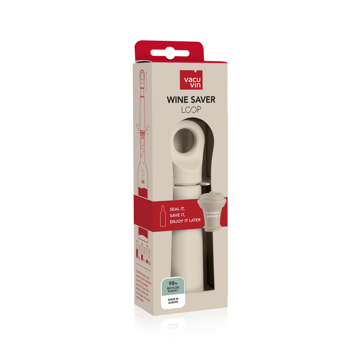 PUMPA ZA VINO    - boje pijeska, Basics, plastika (21,9/6,6/3,9cm) - Vacu Vin