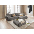 ECKSOFA  in Chenille Grau  307/224 cm  - Schwarz/Grau, KONVENTIONELL, Kunststoff/Textil (307/224cm) - Hom`in