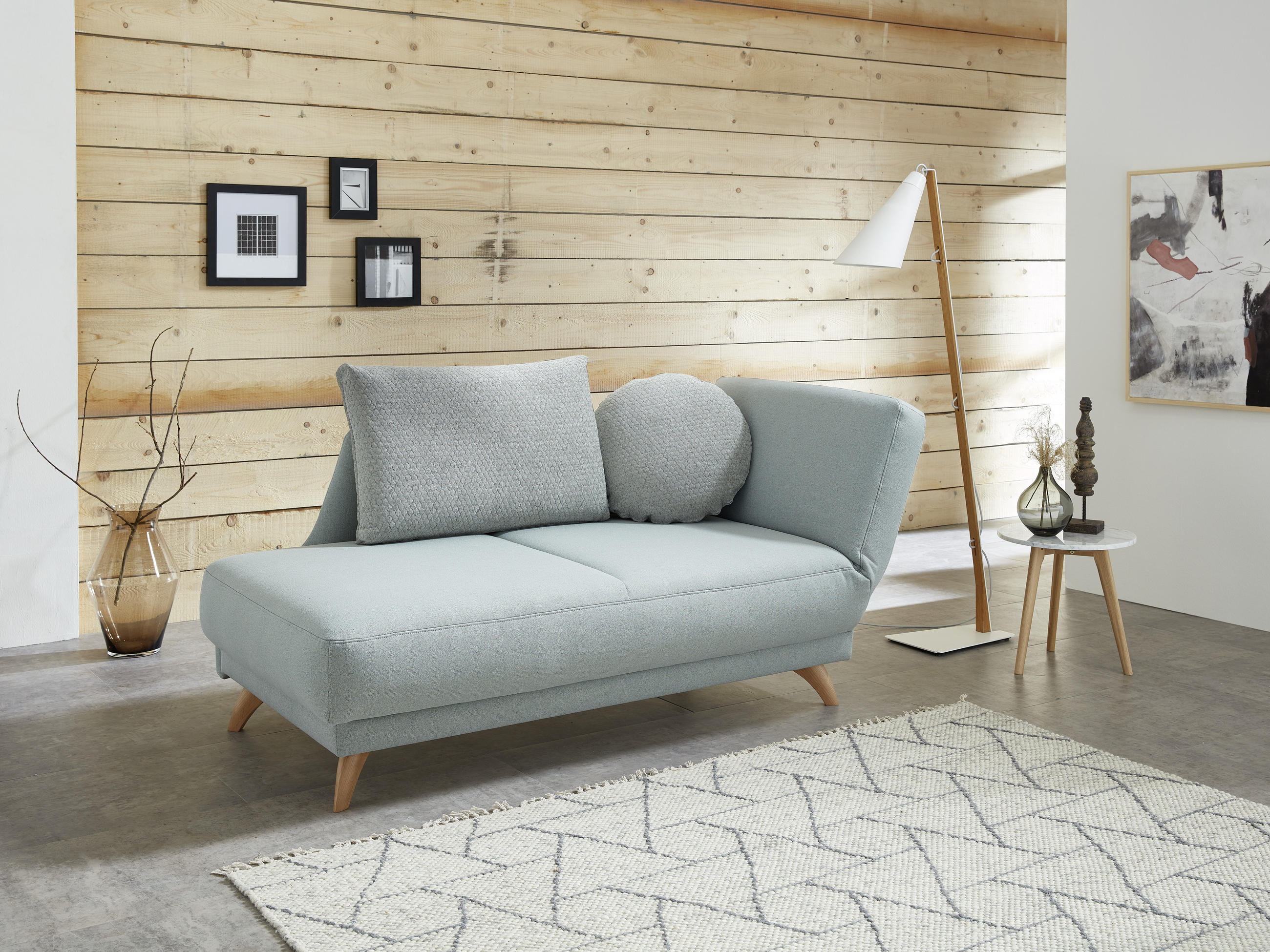 RÉCAMIERE Mintgrün Flachgewebe  - Mintgrün, Design, Holz/Textil (205/87/94cm) - Bali