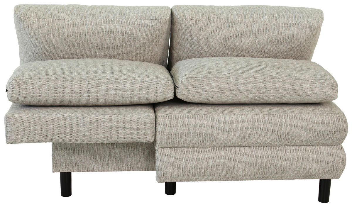 SCHLAFSOFA Webstoff Taupe  - Taupe/Schwarz, Design, Textil/Metall (197/84/92,5cm) - home24