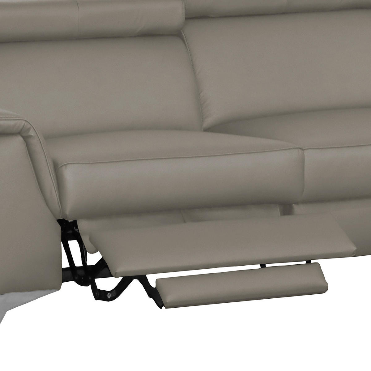 ECKSOFA Schlammfarben Echtleder Lederlook  - Chromfarben/Schlammfarben, Design, Leder/Textil (257/197cm) - Livetastic