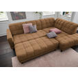 ECKSOFA in Webstoff Braun  - Schwarz/Braun, Design, Holz/Textil (302/216cm) - Xora