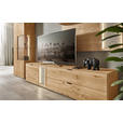 WOHNWAND  in Wildeiche  322,4/205,5/45,2 cm    - Wildeiche/Schwarz, Natur, Glas/Holz (322,4/205,5/45,2cm) - Valnatura