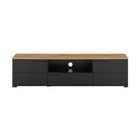 NÍZKA KOMODA, čierna, farba duba, 165/42/40 cm - čierna/farba duba, Design, kompozitné drevo/plast (165/42/40cm) - home24