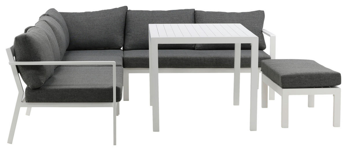 LOUNGESET  - vit/grå, Klassisk, metall/textil - Gardenson