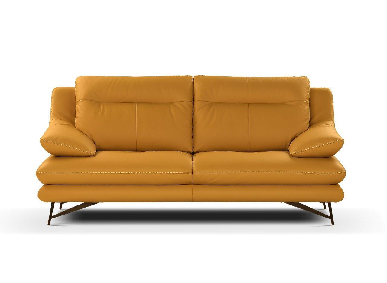 2,5 ÜLÉSES KANAPÉ bőr currysárga  - bézs/currysárga, Basics, bőr (195/91/96cm) - Calia Italia