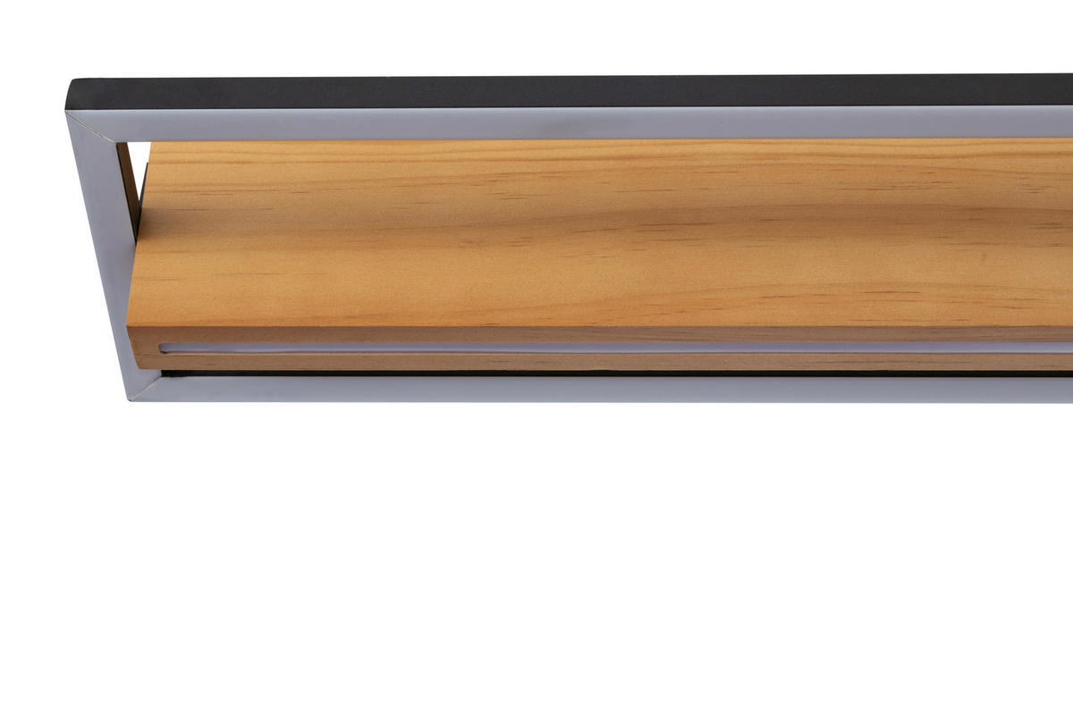 LED-HÄNGELEUCHTE Nunki 114/12/150 cm   - Schwarz/Kieferfarben, Design, Holz/Kunststoff (114/12/150cm) - Novel