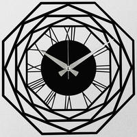 WANDUHR Schwarz 48/48/4 cm  - Schwarz, LIFESTYLE, Metall (48/48/4cm)