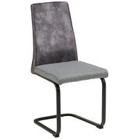 SCHWINGSTUHL  ,  , Mikrofaser, Leinenoptik  ,  - Dunkelgrau/Schwarz, KONVENTIONELL, Holz/Textil (46/94/62cm) - MID.YOU