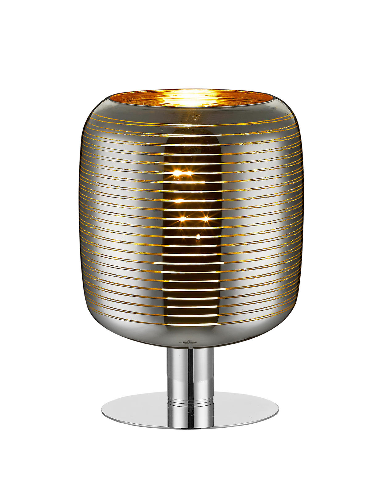 TISCHLEUCHTE Eryn 20/20/28 cm   - Chromfarben, Design, Glas (20/20/28cm) - Lucide