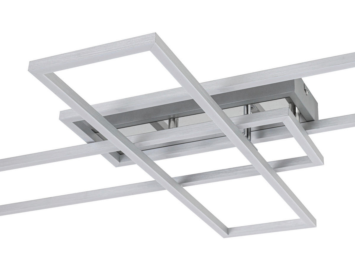 STROPNÍ LED SVÍTIDLO, 82,5/55/8 cm - barvy stříbra/barvy chromu, Basics, kov/plast (82,5/55/8cm) - Novel