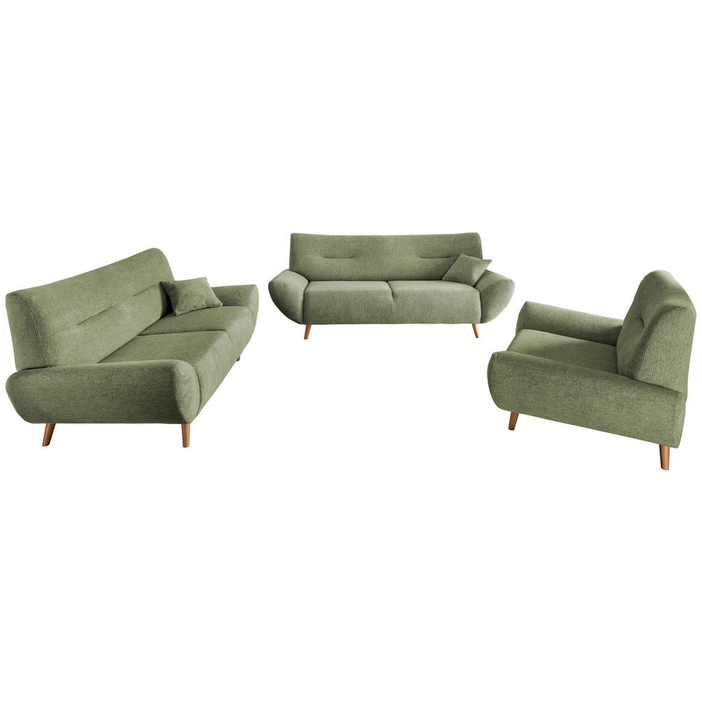 Thumbnail - Mid.you 2-Sitzer-Sofa, Grün, Holz, Textil, Buche, Fichte, Kiefer,Buche, Füllung: Schaumstoff, 173x81x90 cm, Made in EU, ...