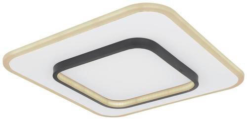 LED-DECKENLEUCHTE Lima 45,8/45,8/6 cm   - Opal/Schwarz, Basics, Kunststoff/Metall (45,8/45,8/6cm) - Globo