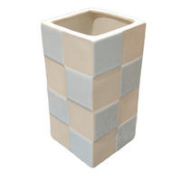 Vază 17.3 cm  - albastru/culoare natur, Design, ceramică (9/17,3/9cm) - Ambia Home