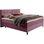 BOXSPRINGBETT 200/220 cm,  in Rosa, Matratze, Topper, H2 + H2 = mittel  - Schwarz/Rosa, KONVENTIONELL, Textil/Metall (200/220cm) - Esposa