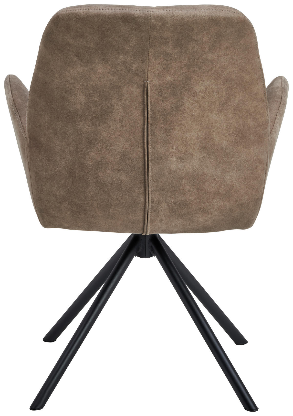 ARMLEHNSTUHL  Sitzfläche 360° drehbar, inklusive Armlehnen Webstoff  - Schwarz/Braun, Basics, Textil/Metall (60.5/88/62cm) - MID.YOU