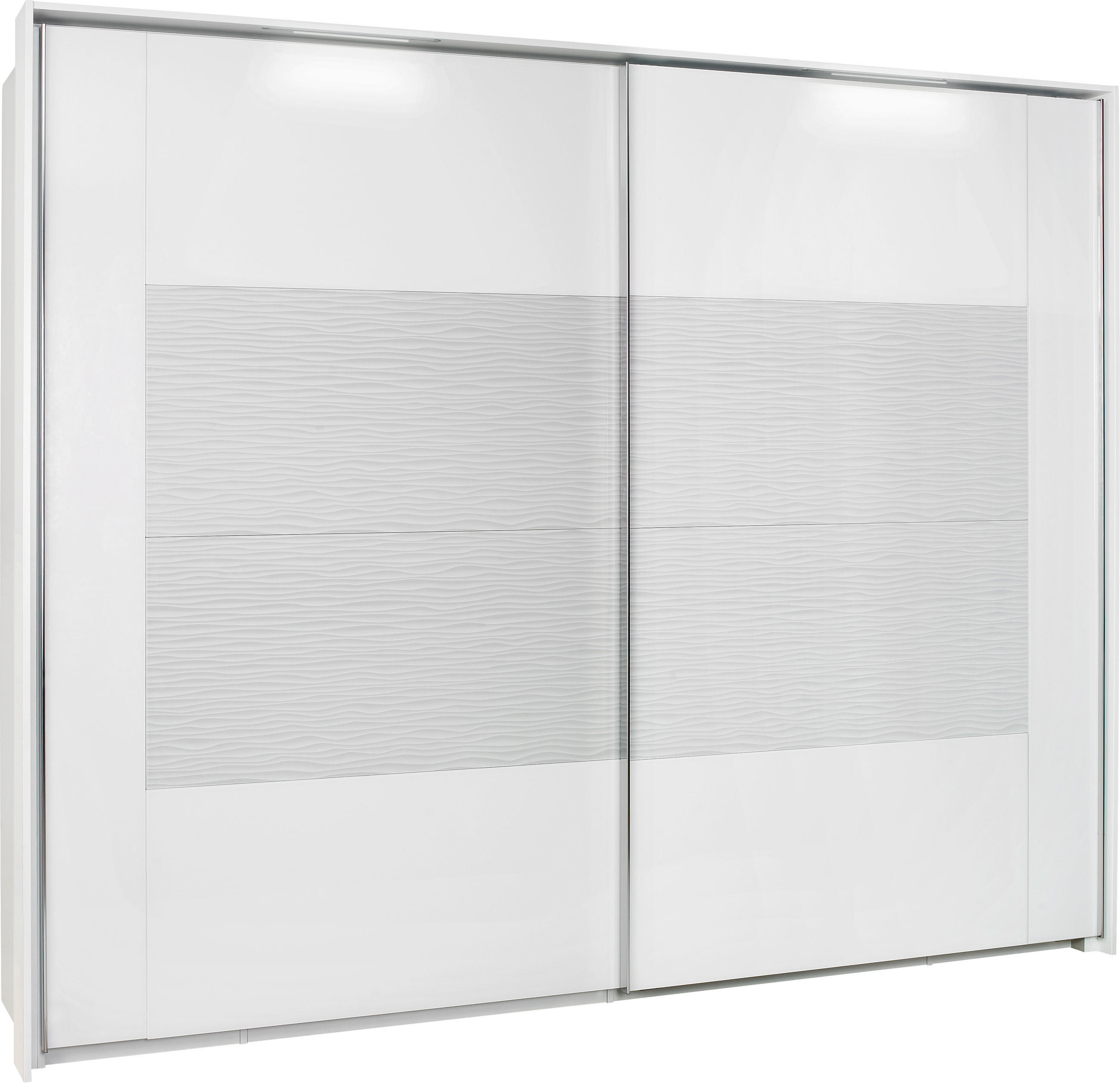 SKRIŇA S POS. DVER. – HOR.VED., biela, 271/223/69 cm - biela/chrómová, Design, kov/kompozitné drevo (271/223/69cm) - Xora