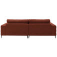 ECKSOFA  in Flachgewebe Rostfarben  253/177 cm  - Rostfarben/Schwarz, Design, Textil/Metall (253/177cm) - Dieter Knoll