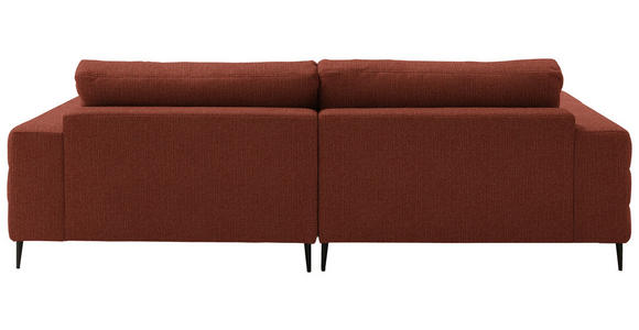 ECKSOFA  in Flachgewebe Rostfarben  253/177 cm  - Rostfarben/Schwarz, Design, Textil/Metall (253/177cm) - Dieter Knoll