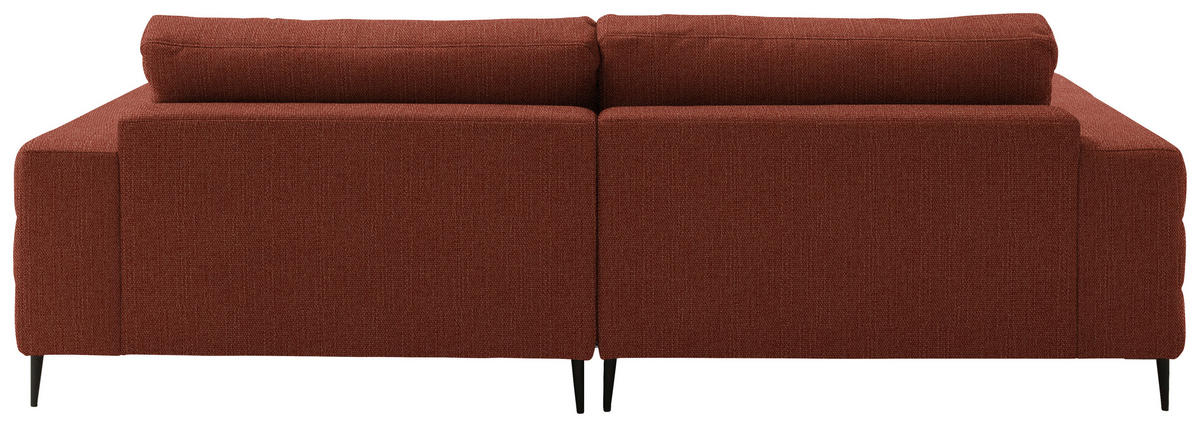 ECKSOFA in Flachgewebe Rostfarben  253/177 cm  - Rostfarben/Schwarz, Design, Textil/Metall (253/177cm) - Dieter Knoll