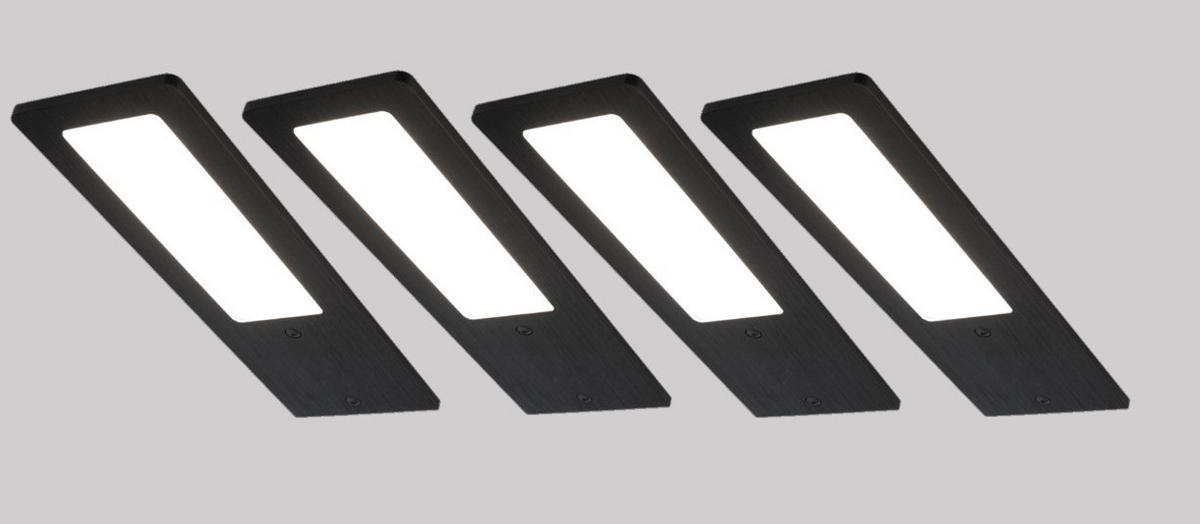 UNTERBAULEUCHTEN-SET 6/0,5/19 cm   - Schwarz, Basics, Metall (6/0,5/19cm)