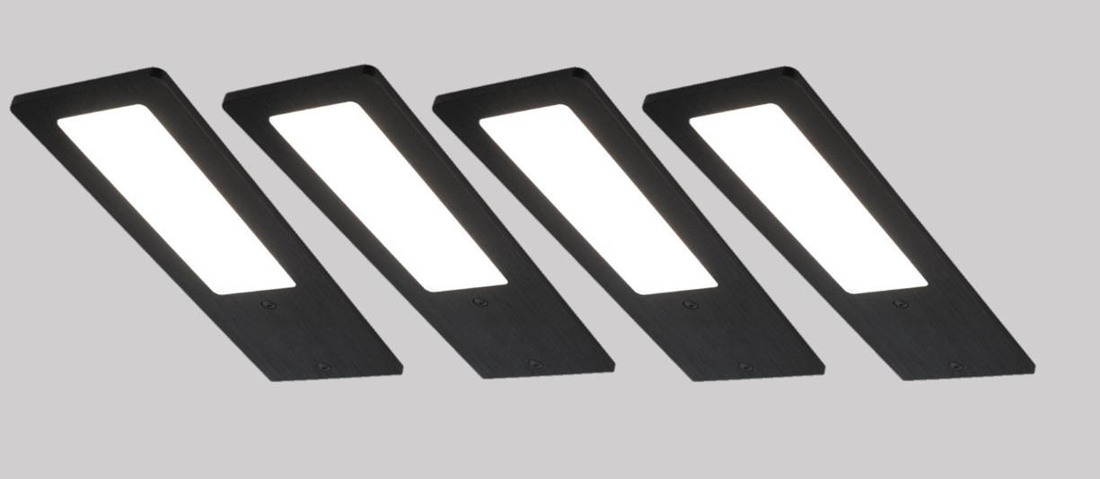 XXXLutz Unterbauleuchten-Set Schwarz 6x0.5x19 cm