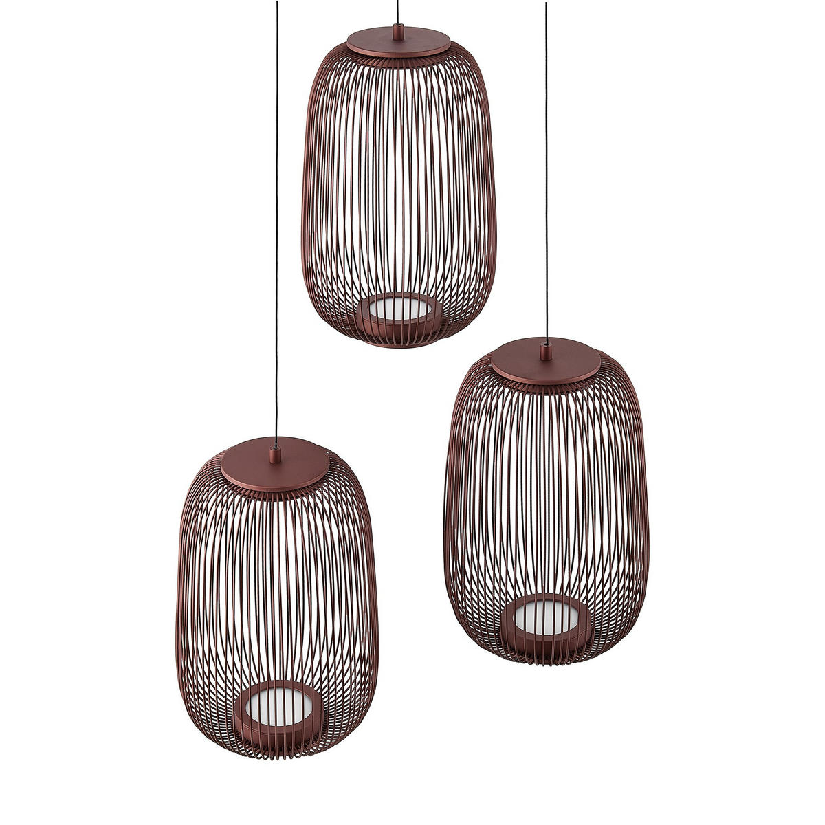 LED-HÄNGELEUCHTE Cage 40/50-150 cm  - Kupferfarben, Design, Kunststoff/Metall (40/50-150cm) - Dieter Knoll
