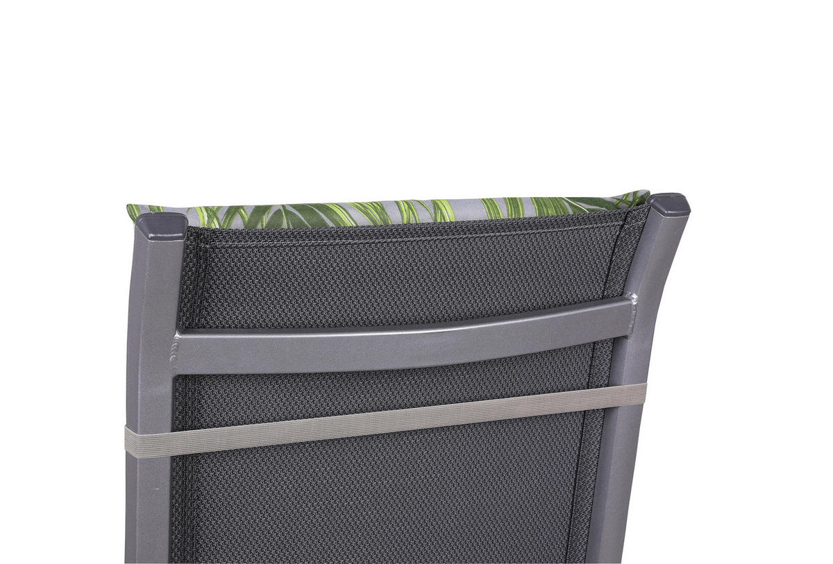 SESSELAUFLAGENSET in Grau, Grün Blätter  - Grau/Grün, KONVENTIONELL, Textil (48/5/118cm)