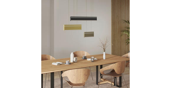 LED-HÄNGELEUCHTE 95/15/120 cm  - Goldfarben/Schwarz, Design, Kunststoff/Metall (95/15/120cm) - Dieter Knoll