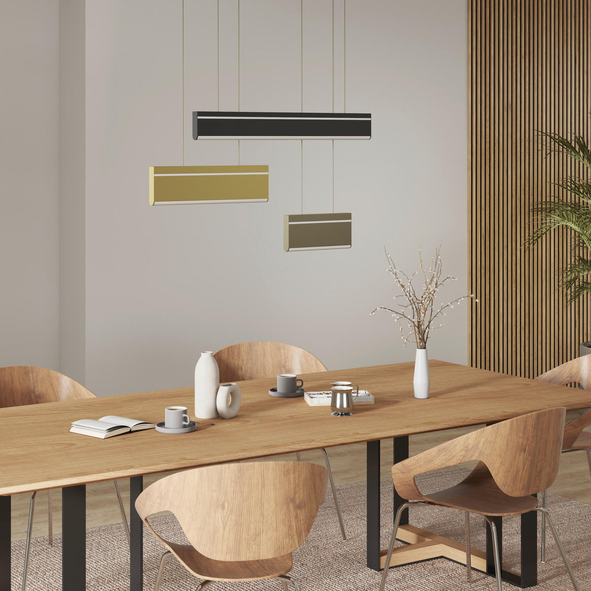 LED-HÄNGELEUCHTE Bradford 95/15/120 cm   - Goldfarben/Schwarz, Design, Kunststoff/Metall (95/15/120cm) - Dieter Knoll