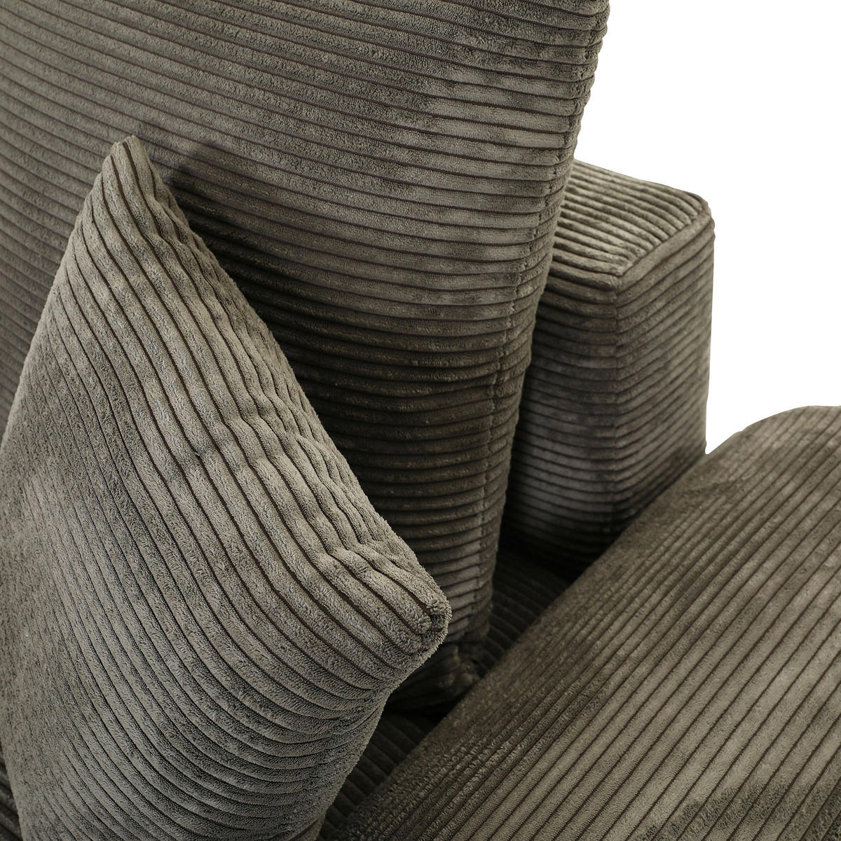 ECKSOFA in Cord Dunkelgrün  - Dunkelgrün/Eichefarben, Konventionell, Holz/Textil (276/177cm) - Carryhome