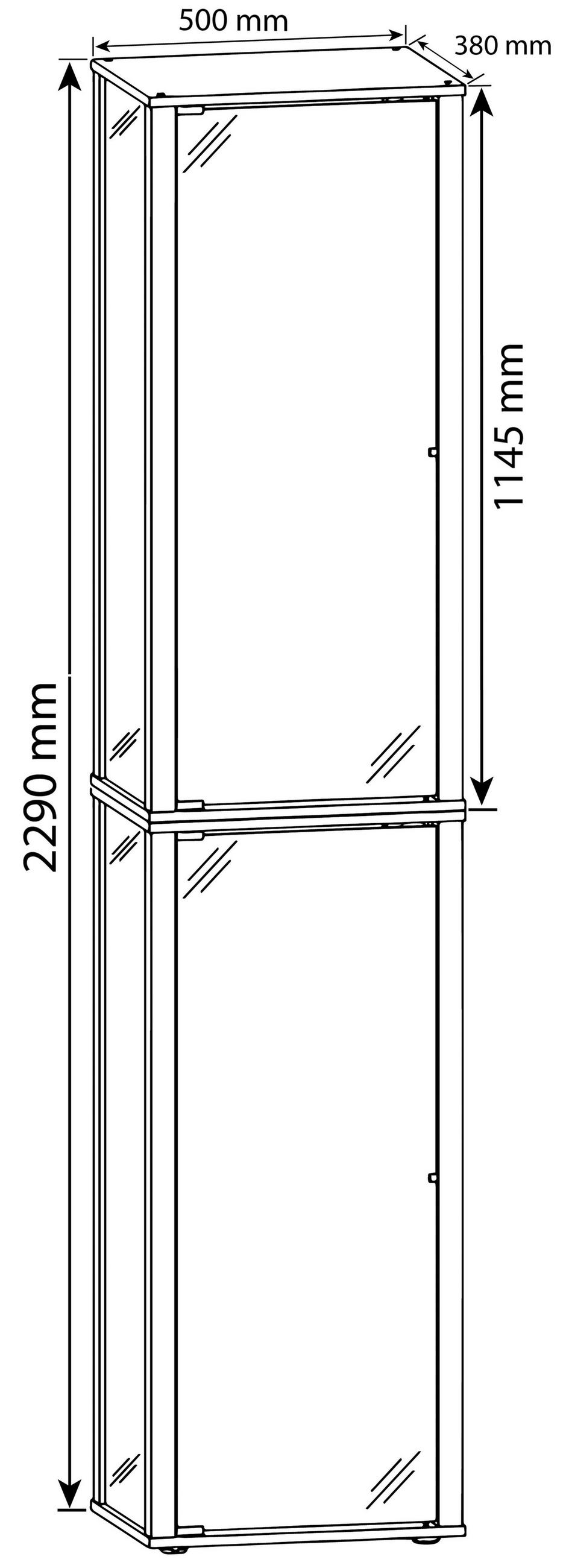 VITRINE in Schwarz  - Schwarz, Modern, Glas/Holzwerkstoff (50/227/38cm) - MID.YOU
