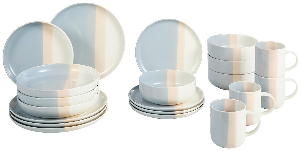 TAFELSERVICE Creme, Beige, Pastellblau PastelPop Blue 8-teilig 4 Personen  - Pastellblau/Beige, Basics, Keramik - Villeroy & Boch
