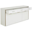 SIDEBOARD in 184/89/45 cm - Edelstahlfarben/Weiß, Design, Holzwerkstoff/Metall (184/89/45cm) - Xora