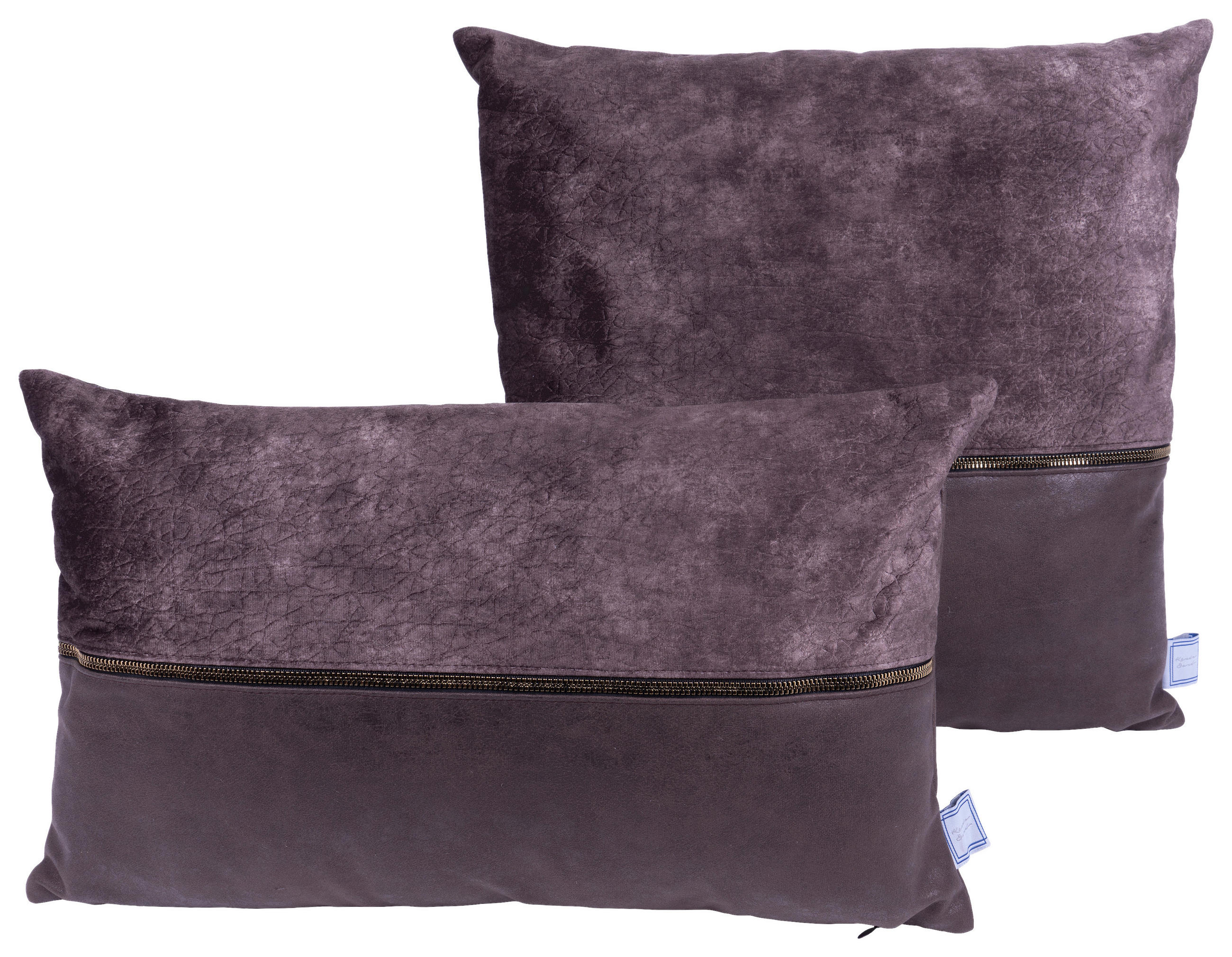 SADA DEKORAČNÍCH POLŠTÁŘŮ 30x45/50x45 cm - šedá/hnědá, Konvenční, textil (30x45/50x45cm)