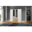 KLEIDERSCHRANK  in Weiß, Eichefarben  - Eichefarben/Silberfarben, Design, Glas/Holzwerkstoff (203/215/59cm) - Carryhome