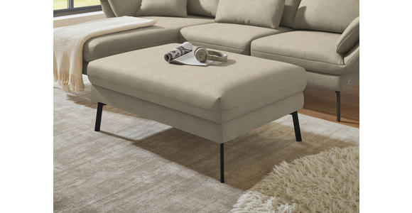 ECKSOFA  in Flachgewebe Beige  175-224/255-365 cm  - Beige/Schwarz, Design, Textil/Metall (175-224/255-365cm) - Dieter Knoll