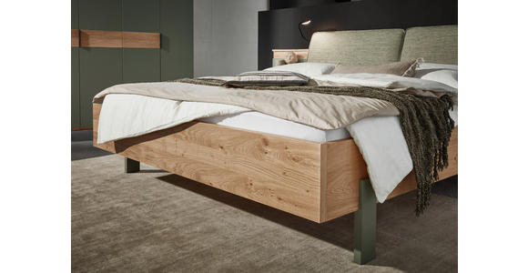 BETTANLAGE 180/200 cm  in Eichefarben, Olivgrün  - Eichefarben/Olivgrün, Design, Holz/Holzwerkstoff (180/200cm) - Dieter Knoll