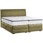 BOXSPRINGBETT 200/200 cm  in Olivgrün  - Wengefarben/Olivgrün, KONVENTIONELL, Holz/Textil (200/200cm) - Novel
