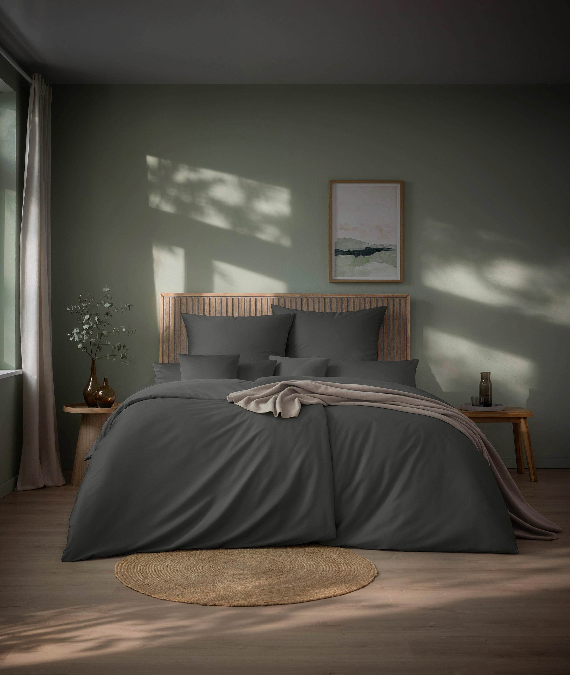 BETTWÄSCHE Atelier Makosatin 200/220 cm  - Grau, Design, Textil (200/220cm) - Estella