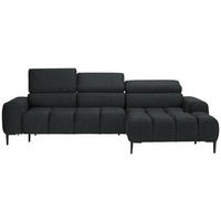ECKSOFA in Webstoff Graphitfarben  - Schwarz/Graphitfarben, Design, Textil/Metall (270/177cm) - Welnova
