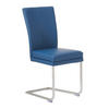 SCHWINGSTUHL  in Edelstahl Echtleder pigmentiert  - Blau/Edelstahlfarben, Design, Leder/Metall (44/98/58cm) - Valdera
