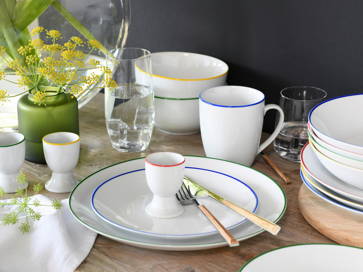 FRUKOSTSERVIS Luna Color Line Color  - vit högglans/multicolor, Basics, keramik (30/30/26cm) - Creatable