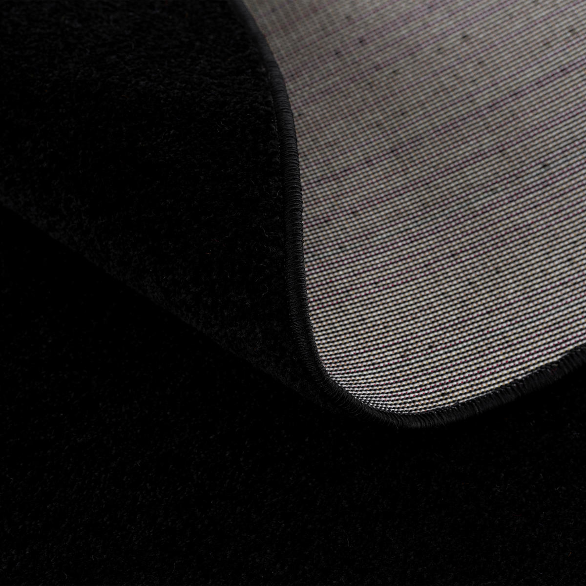WEBTEPPICH 120 cm Uni Schwarz  - Schwarz, LIFESTYLE, Kunststoff/Textil (120cm)