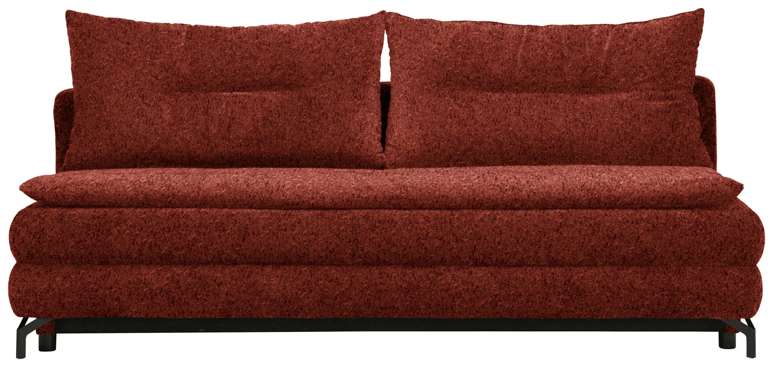 KANAPÉÁGY rozsdavörös  - fekete/rozsdavörös, Modern, textil/fém (208/73/92/102cm) - Novel